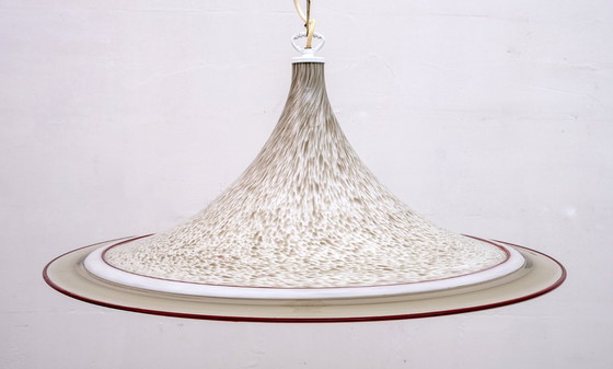 Image 1 of Lustre italien moderne du Mid Century Hat en verre de Murano, 1970