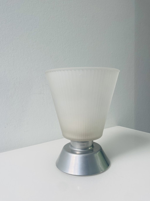Vintage IKEA T9715 wall lamp ribbed glass aluminium
