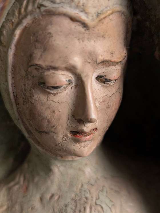 Image 1 of Polychrome Terracotta Mater Dolorosa Sculpture, 18th Century