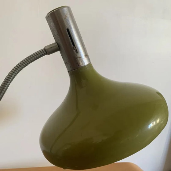 Lampe de bureau vintage Space Age, Années 70, Métal, Vert, Mid Century Modern (photo 7 sur 10)