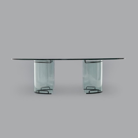 Image 1 of Tavolino "Adam" in vetro trasparente di Luigi Massoni per Gallotti e Radice, anni '70