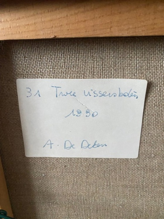 Vissersboten in Haven Oostende – A. De Deken, Kunst, Wood, Canvas (photo 5 of 13)