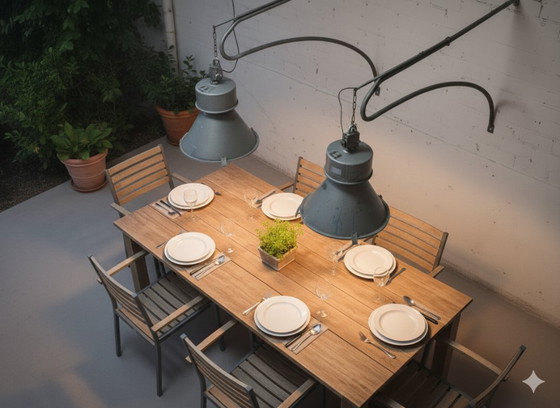 Image 1 of Robust industrial pendant lamp set of 2