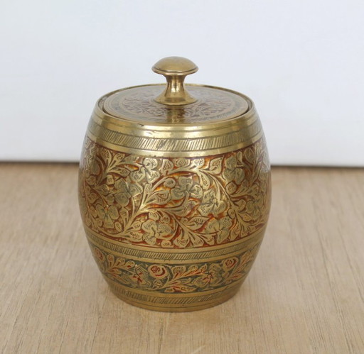 Pot indien vintage en forme de tonneau, milieu du XXe siècle - années 1960