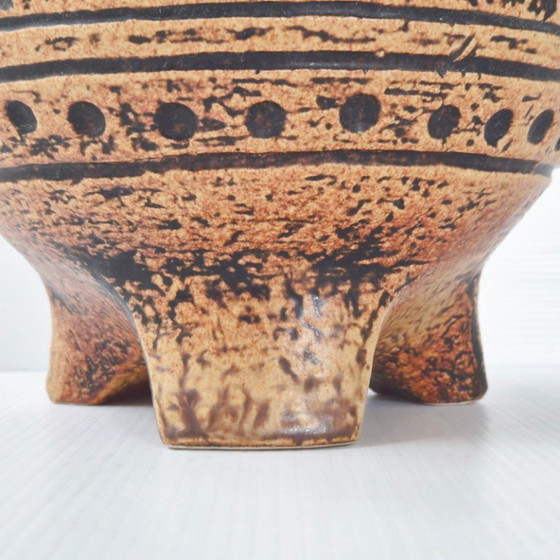 Image 1 of VINTAGE TRIPOD VASE WITH LIZARDS 1960 CERAMIC JASBA 60S 1960S MAYA TIKI