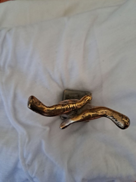 Sculpture Bronze "Mains Entrelacées" - Yves LOHÉ - Vintage, Doré (photo 5 sur 9)