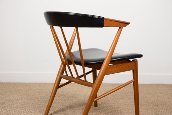 Image 1 of Danish armchairs in teak and skai by Helge Sibast for Sibast 1955.
