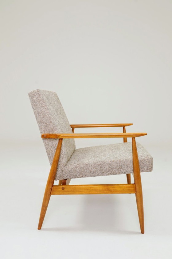 Image 1 of Vintage fauteuil etnische stijl beige granola bekleding stof ontwerp van H.Lis