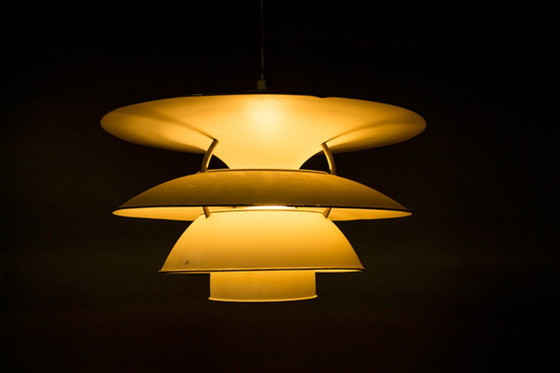 Image 1 of Danish suspension lamp in brushed metal, Model PH 6 ½ -6V Called "Charlottenborg" by Poul Henningsen for Louis Poulsen