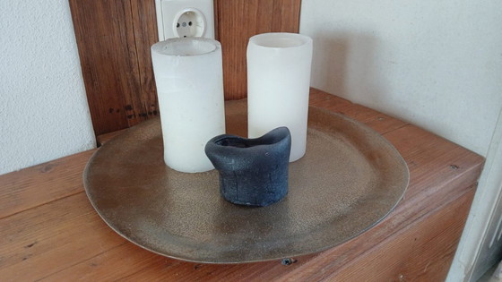 Image 1 of assiette à bougie assiette de décoration assiette en laiton 33 cm