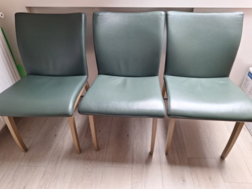 3 Leolux-Leder-Esszimmerstühle