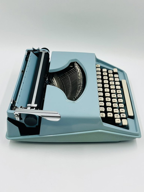 Remington Holiday Portable Typewriter, Decorative Objects, Metal, Plastic, Blue, Vintage (photo 15 of 15)