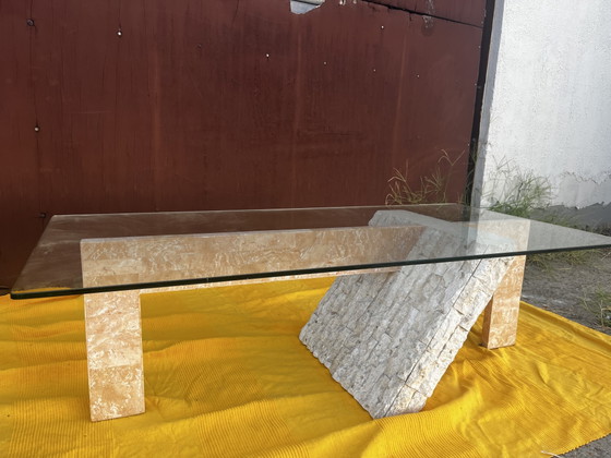 Vintage Mactan Stone Coffee Table – Glass (photo 2 of 6)