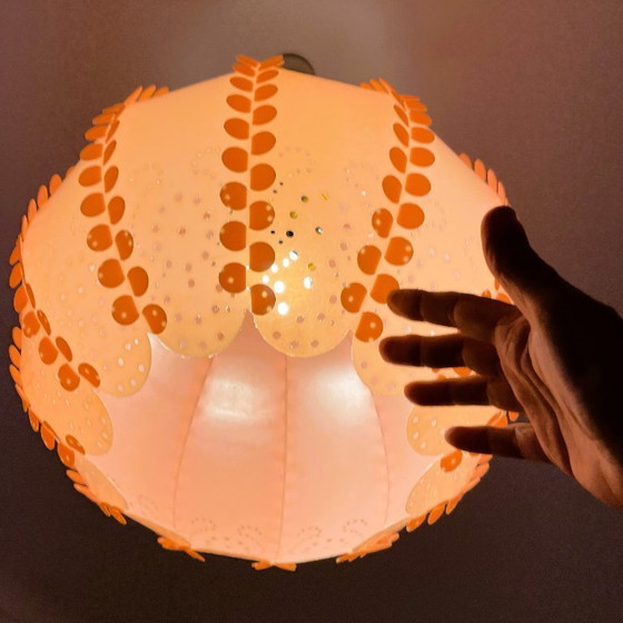 Image 1 of Lampada a sospensione modulare vintage retrò di grandi dimensioni, in stile corallo, anni '70, stile danese.