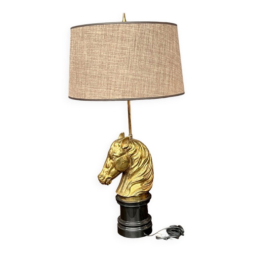 Table lamp made of solid bronze on a marble base. – Maison Jansen, tafellampen