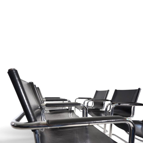 Matteo Grassi Set of 6 Visitor Chairs, Leather/Chrome Dining Chairs, 1970 (photo 6 of 20)