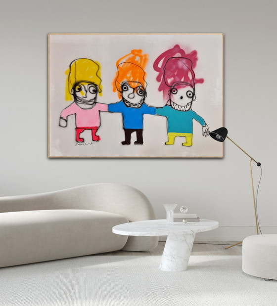 Image 1 of Peinture tendue Hamelink : joie connectée