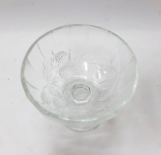 Image 1 of Coupe à glace vintage, bonbonnière en verre sur support