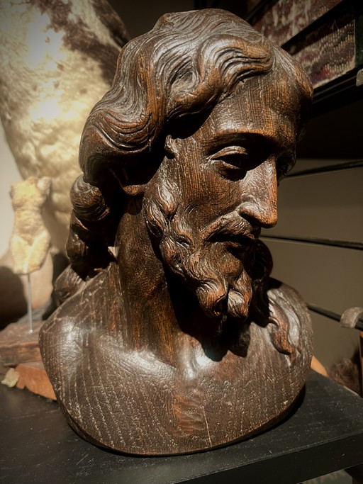 Museum-quality 18th-Century Oak Bust of Christ (c. 1725) | Ecclesiastical Masterpiece