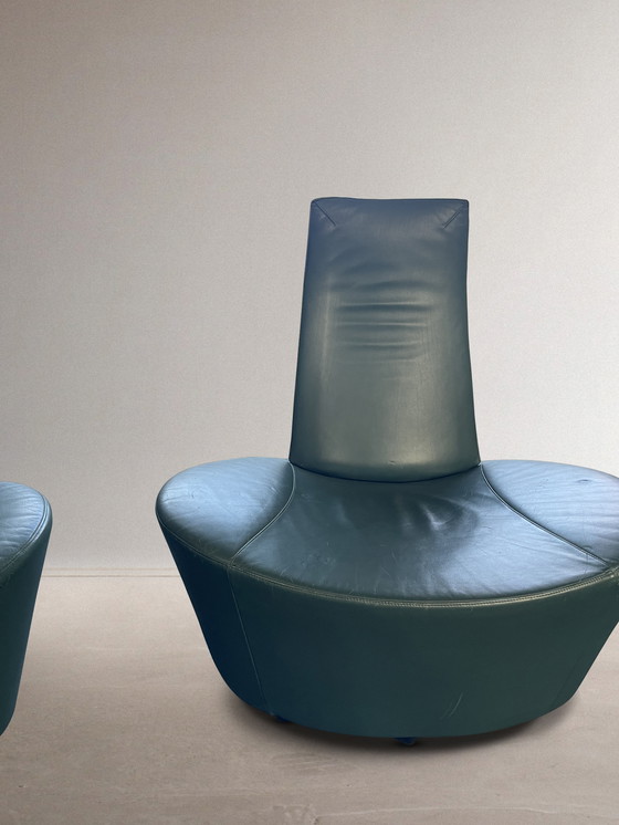 Image 1 of Chaise longue en cuir postmoderne de Montis