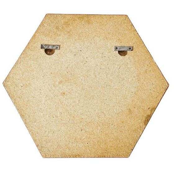 Image 1 of Espejo hexagonal de plástico naranja de la era espacial de mediados de siglo XX (años 70)