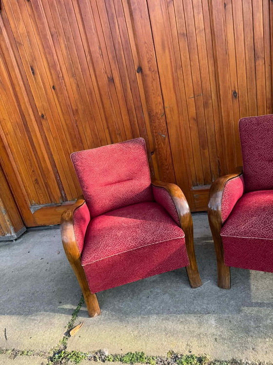 Hungarian Art Deco Armchairs, 1930s, Set of 2 (photo 5 of 7)