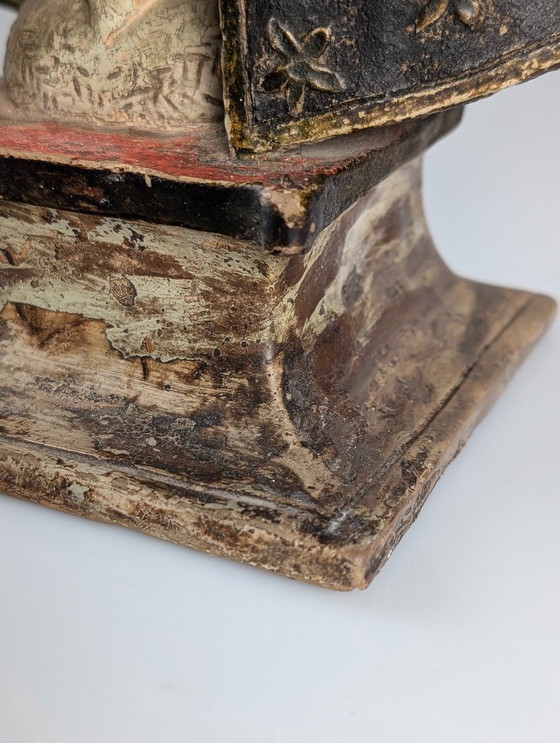 Image 1 of Polychrome Terracotta Mater Dolorosa Sculpture, 18th Century