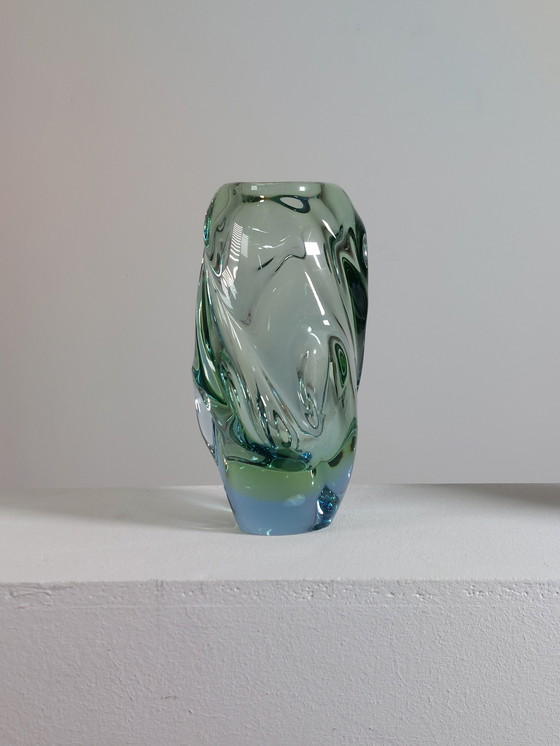 Image 1 of Vintage Mid Century Jan Beranek Glass Vase, Czech Republic