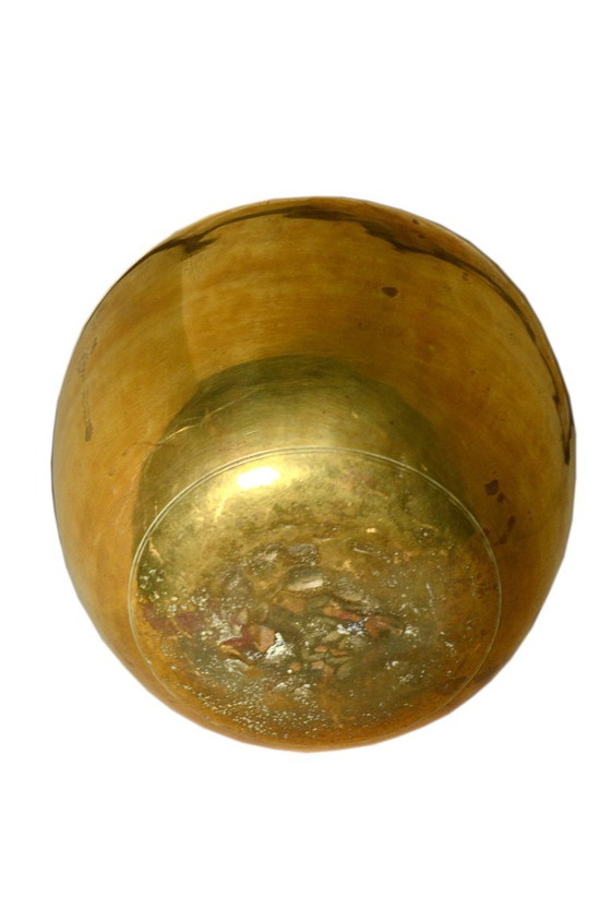 Antiker Wasserkrug aus Messing, handgefertigt in Indien, 20 x 18 cm – Dekorative Objekte, Brass (photo 3 of 6)