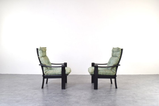 Image 1 of Deense loungestoelen en salontafel uit het midden van de 20e eeuw, jaren 70.