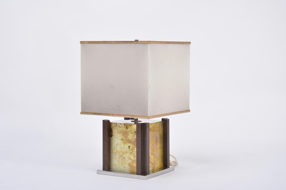 Image 1 of Grande lampe de table Romeo Rega de style Hollywood Regency en laiton et chrome