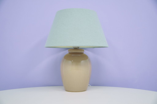 Taupe Table Lamp Green Lampshade