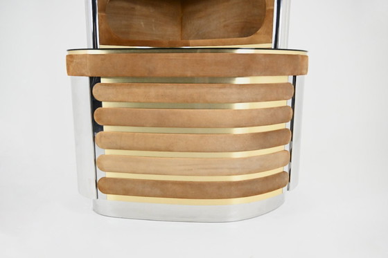 Image 1 of Set da bar con 2 sgabelli attribuito a Willy Rizzo, anni '70