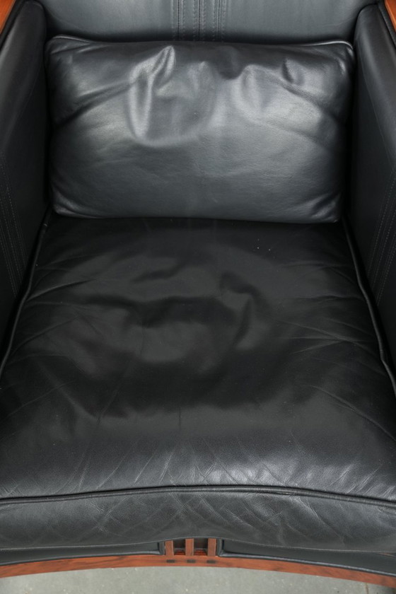 Image 1 of Schwarzer Art-déco-Ledersessel von Schuitema aus der Decoforma-Serie in gutem Zustand