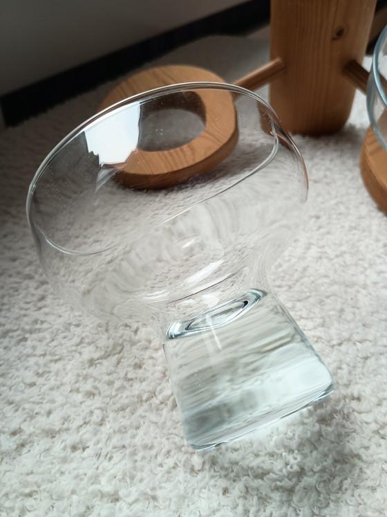 Portavelas de madera de teca escandinavo Harlyk Denmark años 70. Los vasos están intactos. – Harlyk Denemarken (photo 2 of 6)