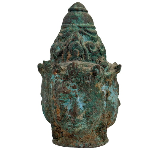 Escultura de Templo Trimurti de Tres Cabezas Estilo Jemer – Camboya – Lote 744