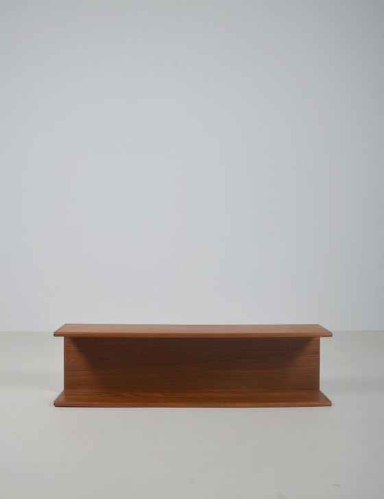 Image 1 of Dänisches Wandregal aus massivem Teakholz, 1970er Jahre