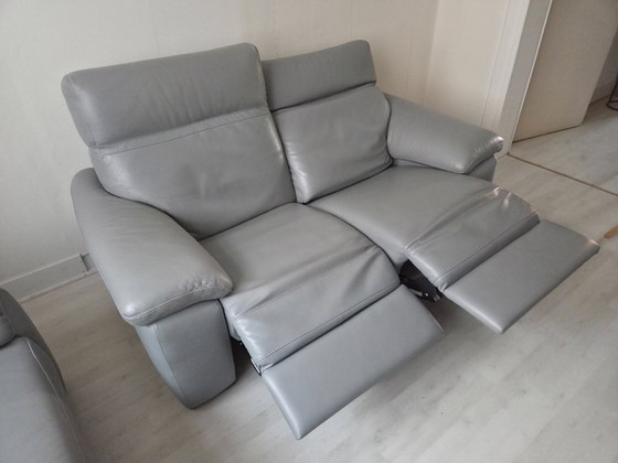 Divani Natuzzi - Grigio chiaro - 3 posti + 2 posti relax – Zona salotto, Leather (photo 8 of 10)
