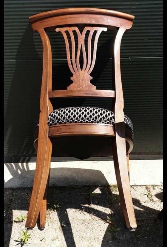 Image 1 of 4 cherry wood harp model dining chairs