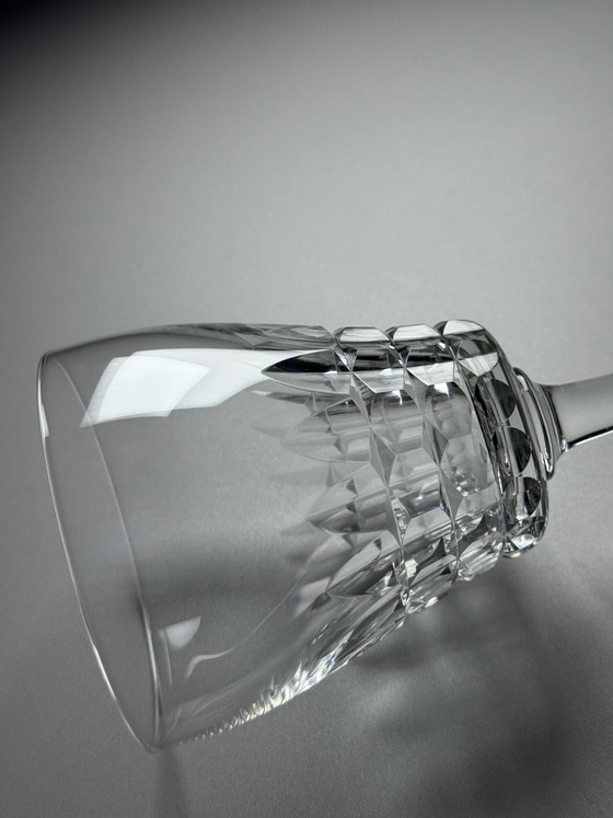 Image 1 of Val Saint Lambert – Sechsteiliges Set Kristall-Weingläser „Service Mery“ – Art Deco – 1940er Jahre