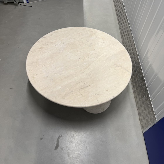 Image 1 of Beige travertine coffee table