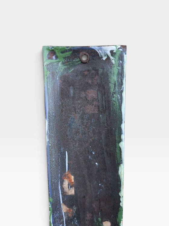 Japanese Enamel Sign 1940 - 1950, Decorative Objects, Metal, White (photo 6 of 7)