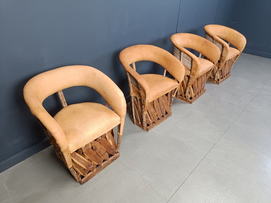 Image 1 of Vintage art populaire mexican dining chairs set of 6, 1970s