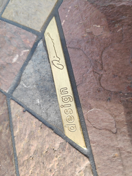 Image 1 of Tavolino da caffè brutalista in mosaico firmato da Paul Kingma, Paesi Bassi, anni '80