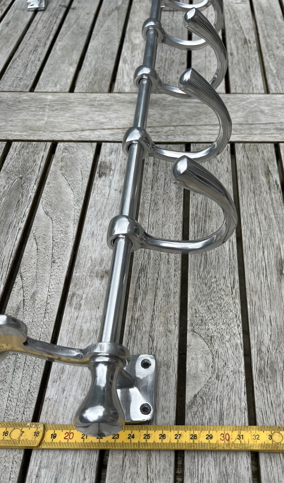 Image 1 of 🧥 Art Deco Garderobe | Verchromt | 5 verstellbare Haken