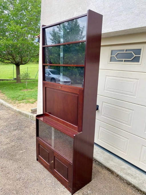 Scrivania a più livelli vintage, libreria, vetrina, scrivania segretaria, bar