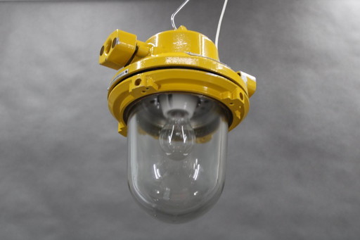 1970s Industrial Glass Lamp, Czechoslovakia
