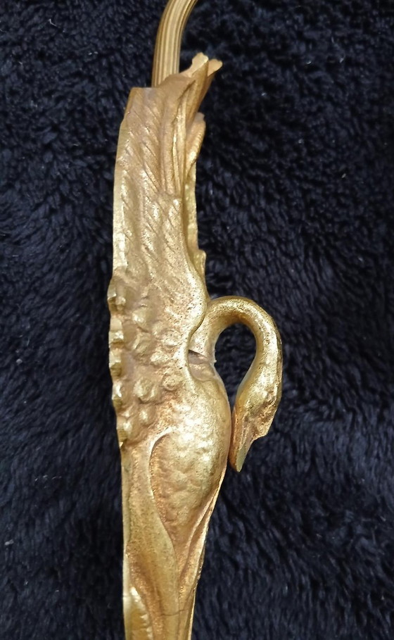 Image 1 of Applique da parete a forma di cigno in bronzo di Charles Ranc