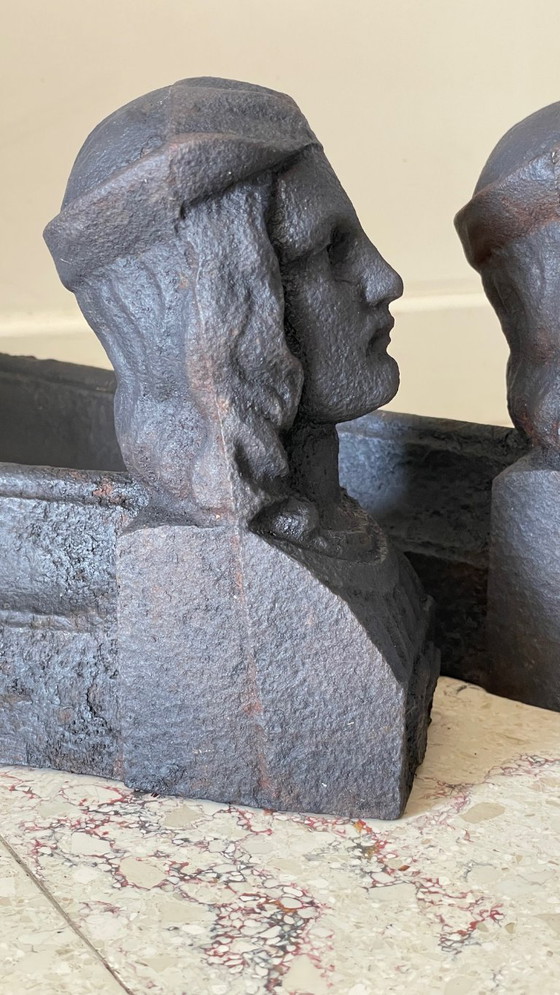 Image 1 of Paire de CHENETS Anciens Fonte d'Acier VINTAGE