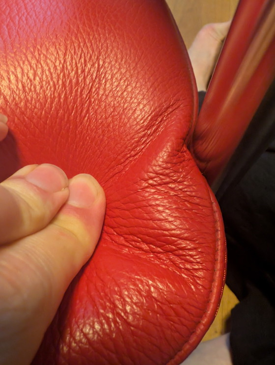 The Dutch Seating Company Dyker 20 Design Fauteuil – Rood Leer & Chroom – Leather (photo 5 of 9)